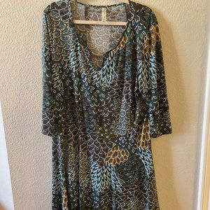 Peacock pattern cocktail dress